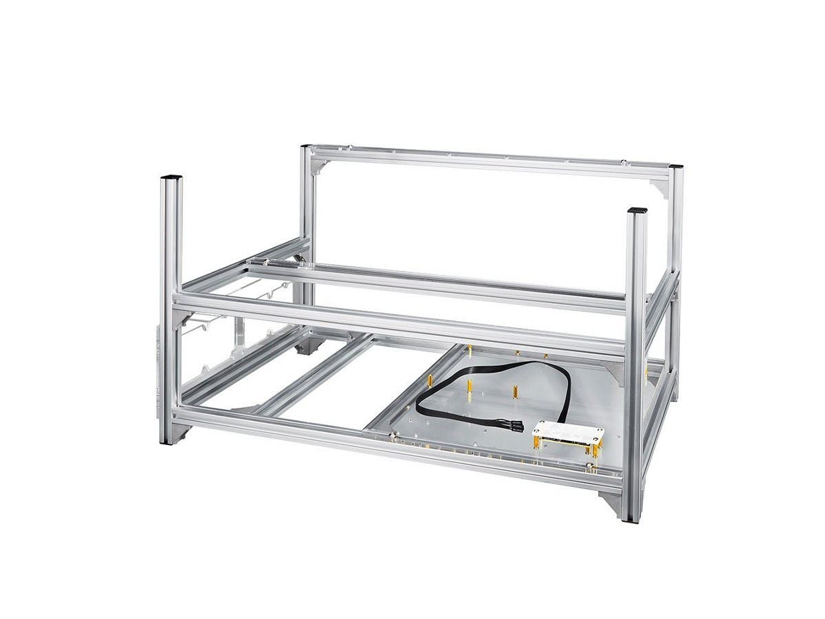 Baseltek 6 GPU Aluminum Mining Rig Open Air Frame Case for Bitcoin Ethereum $9.99 + Free Shipping via Monoprice
