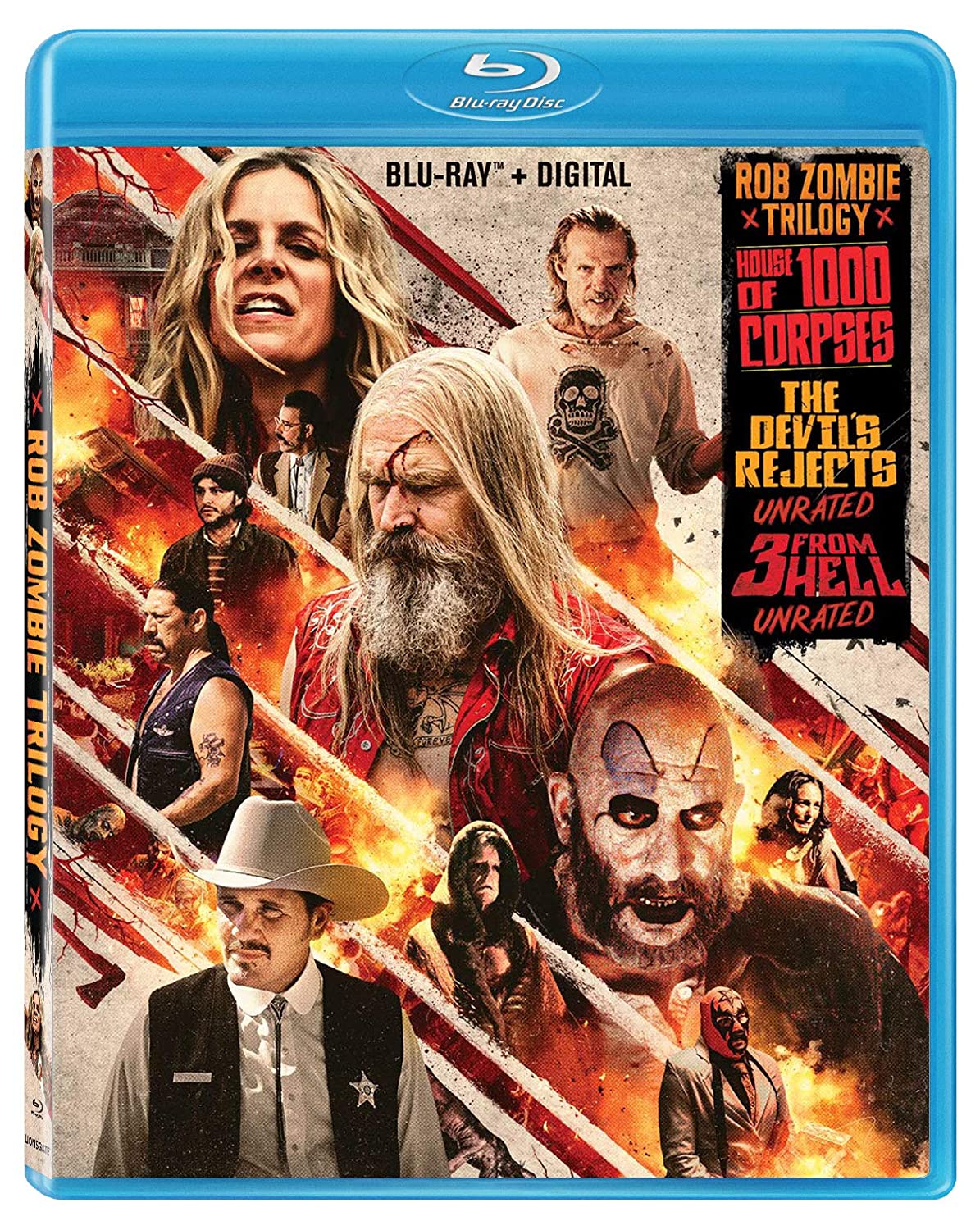 Rob Zombie Trilogy Unrated Films: House of 1,000 Corpses, The Devil's Rejects & 3 From Hell (Blu-Ray + Digital HD) $9.99 via Amazon
