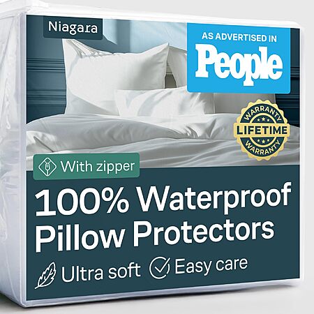 $13.29: Niagara Waterproof Pillow Protectors, 4 Pack, King Size, White