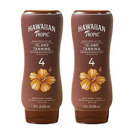 [S&S, AC] $7.37: Hawaiian Tropic Island Tanning Lotion, SPF 4, Twin Pack