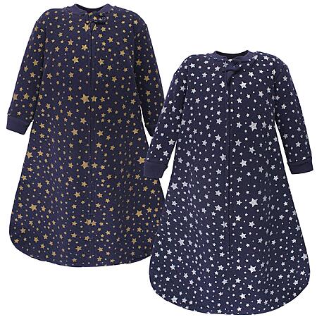 $22.21: Hudson Baby Unisex Baby Premium Quilted Long Sleeve Sleeping Bag and Wearable Blanket, Metallic Stars (0-6 Months)