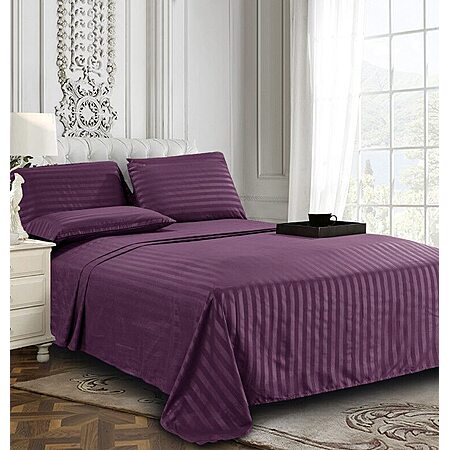 $16.36: Elegant Comfort 6-Piece Sheet Set, 1500 Thread Count Egyptian Quality, King, Eggplant/Purple