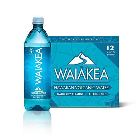 [S&S] $25.65: Waiakea Hawaiian Volcanic Water, 1L (Pack of 12)