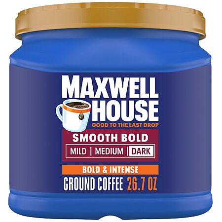 [S&S] $10.15: Maxwell House Ground Coffee, Dark Roast, 26.7 oz Canister