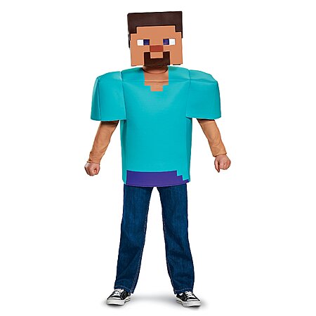 $24.57: Steve Classic Minecraft Costume, Multicolor, Medium (7-8)