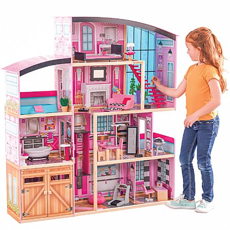 $151.66: KidKraft Shimmer Mansion Wooden Dollhouse for 12" Dolls
