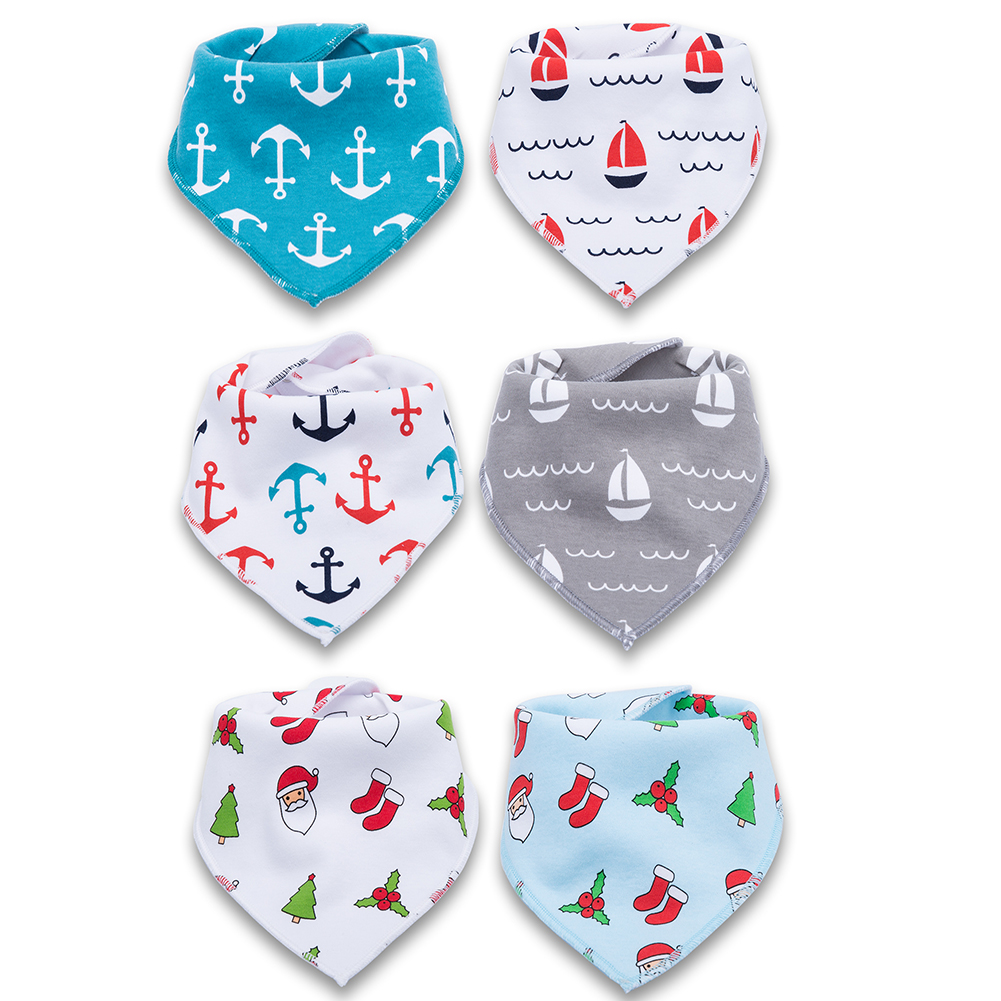 Corewill Baby Bandana Drool Bibs for Boys and Girls Adjustable 100% Organic Cotton Soft and Absorbent Fashion Shower Gift Set for Christmas 6 Pack [Christmas] $9.99