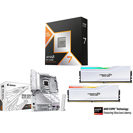 CPU Motherboard Memory Combo - AMD Ryzen 7 9800X3D Bundle with GIGABYTE B850 A ELITE WF7 ICE and G.SKILL