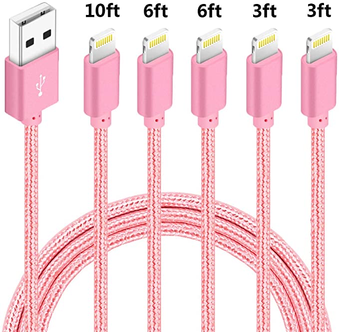 5-Pack Nylon Braided iPhone Lightning Cable $9.99 + Free Shipping w/ Prime