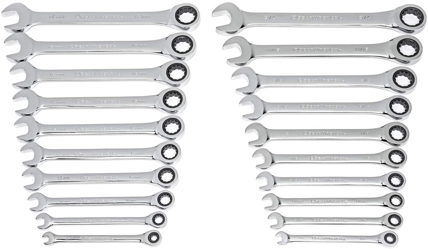 GEARWRENCH 20 Pc. Ratcheting Wrench Set, SAE/Metric - 35720 Amazon $38.98