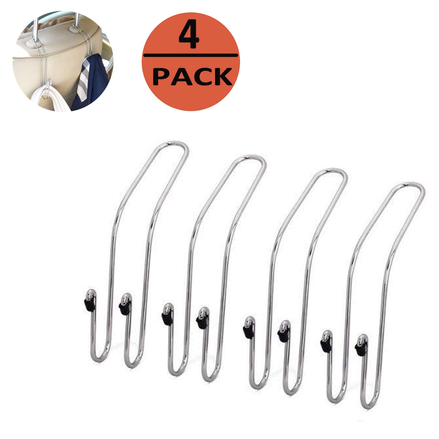 EldHus 4-Pack Vehicle Back Seat Headrest Hangers $3.49