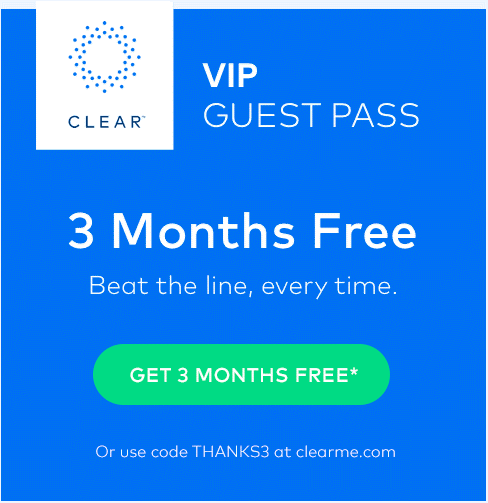 3 Month Free Trial of CLEAR - Expedited Airport/Event Screening