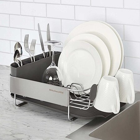 thumbnail image 2 of Collapsible Small Dish Drying Rack - 304 Stainless Steel Space Saving Drainer For 1-3 People 2 of 10