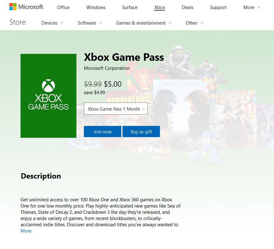 Xbox Game Pass - $5/Month YMMV