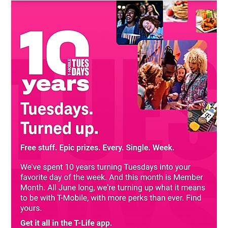 T-Mobile Customers T Life App * Starts 6/9/26 * Shell Fuel Rewards ...