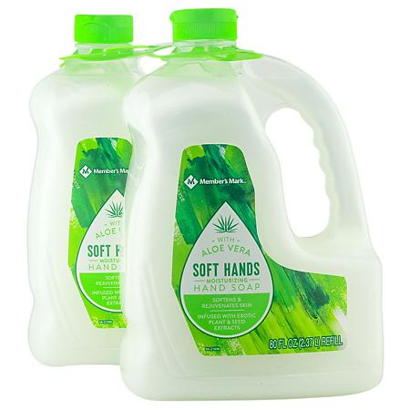 Sam's Club Members: Member's Mark Moisturizing Hand Soap Refill, Aloe Vera (80 fl. oz., 2 pk.) In Club, ymmv $6.98