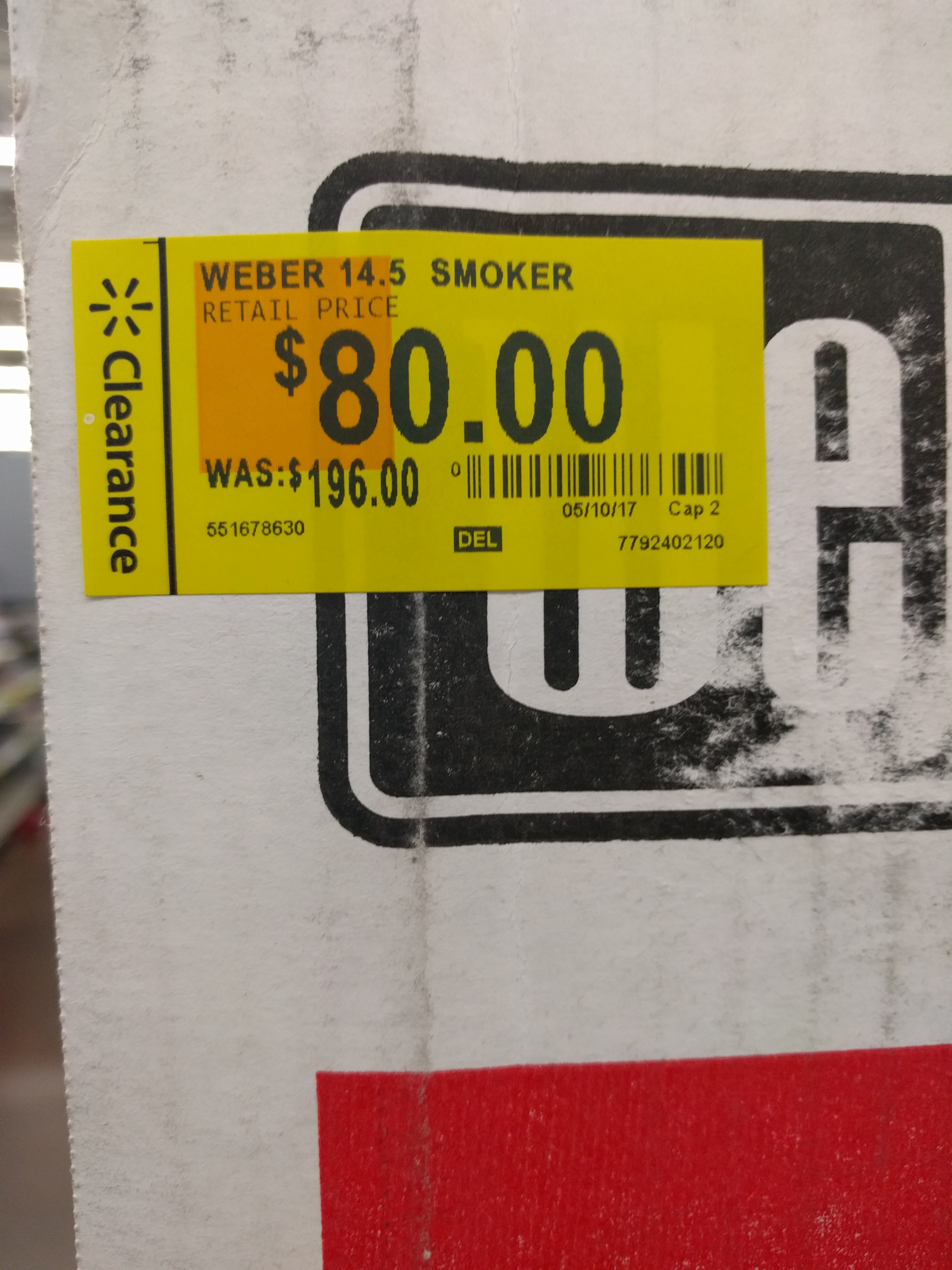 Weber smokey mountain smoker 14.5" at Walmart b&amp;m for $80 YMMV