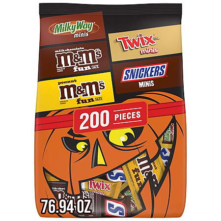M&M's, Snickers, Twix & Milky Way Chocolate Halloween Candy Variety Pack - 200 Ct bag - $23.87 after Walmart cash