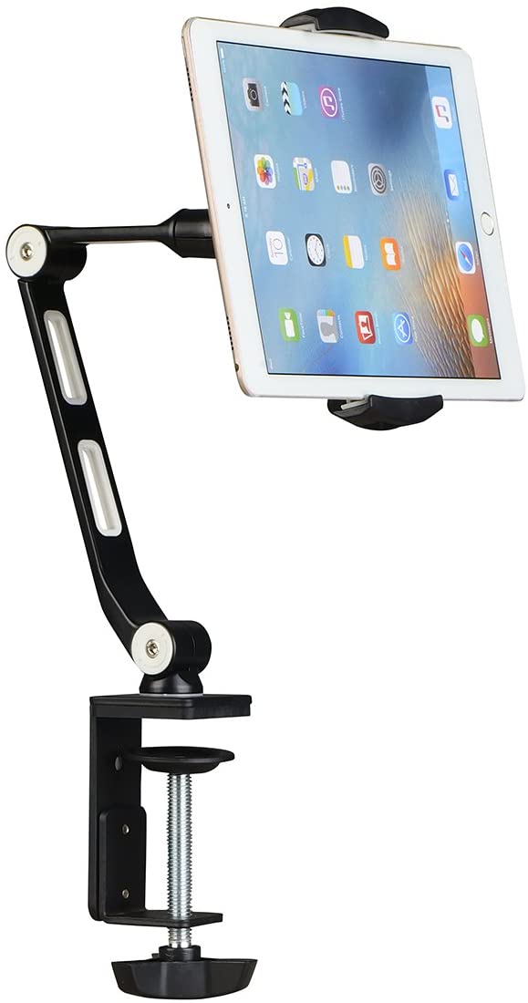 Suptek Aluminum Alloy Cell Phone Desk Mount Stand,  Tablet Stand and Holders Adjustable for iPad, iPhone, Samsung, Asus $21.99