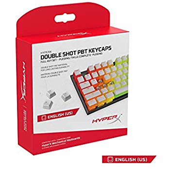 HyperX Double Shot PBT Mechanical Keycap Set (White or Black) Pudding $17.99