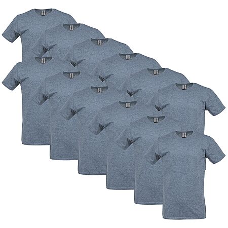 Gildan Adult Softstyle Cotton T-Shirt, Style G64000, Multipack, Dark Heather (12-Pack), for $21
