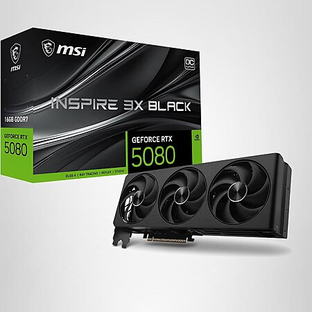 YMMV msi Gaming RTX 5080 16G Inspire 3X OC Black Graphics Card for $980