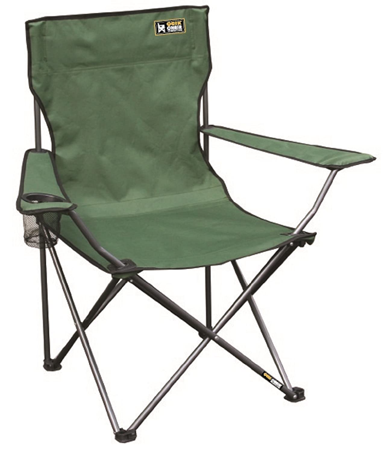Quik Chair Portable Folding Chair with Arm Rest Cup Holder and Carrying and Storage Bag for $12.55