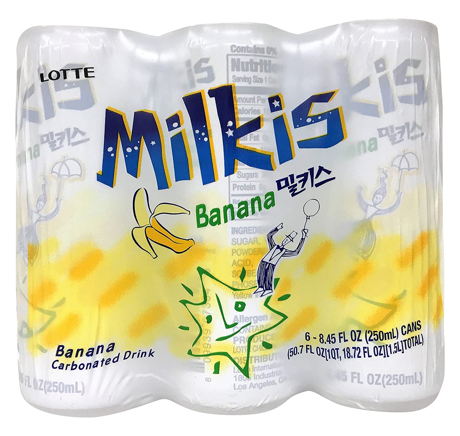 LOTTE Milkis Soda Beverage, Banana, 8.5 Fluid Ounce, Pack of 6 for $7.28 @ Amazon