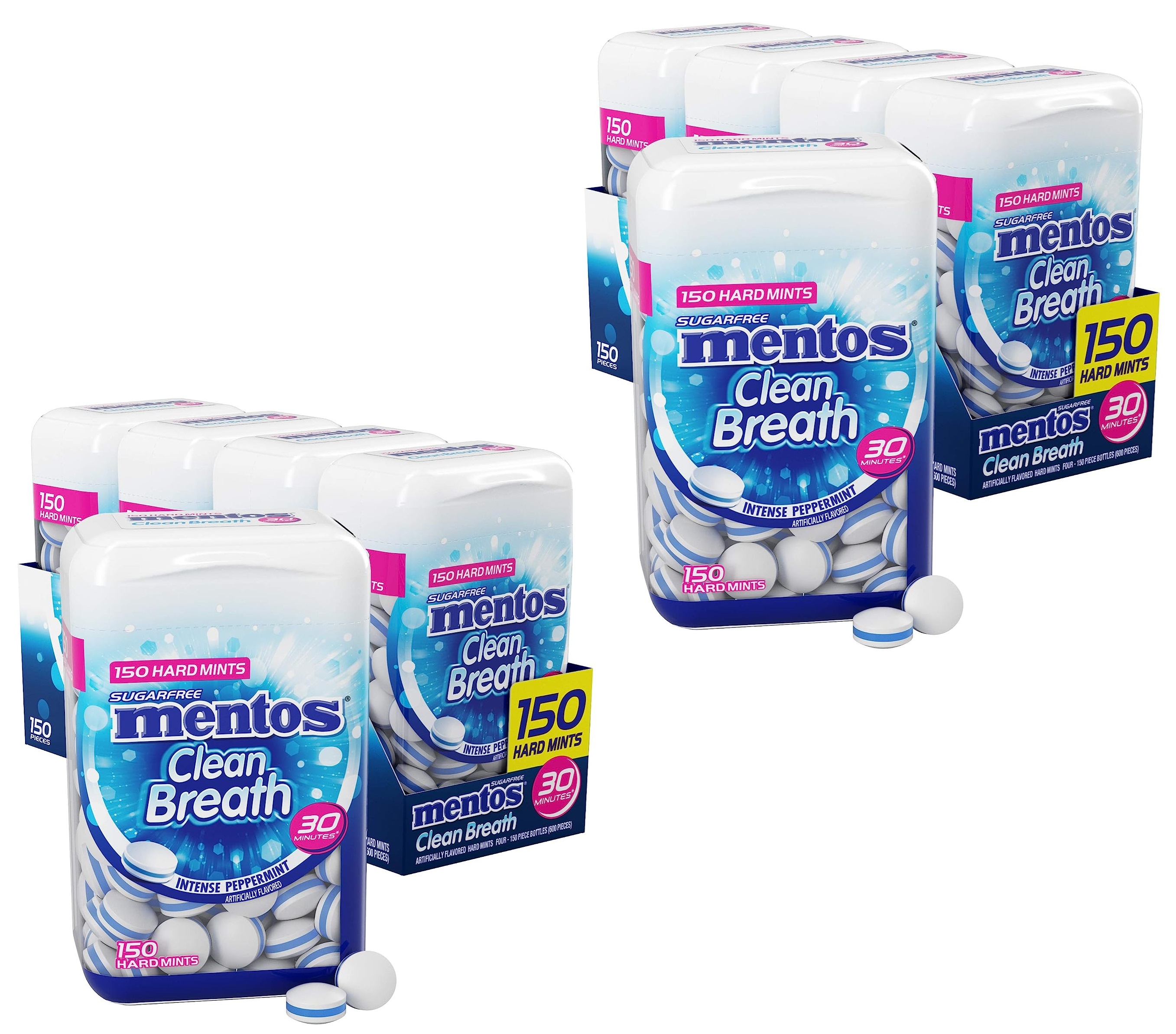 4-Pack 150-Piece Mentos Clean Breath Sugar Free Hard Mint (Intense Peppermint) 2 for $15.44 w/ S&S + Free Shipping w/ Prime or on $35+
