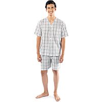 Prime: Fruit of the Loom Men's Broadcloth Short Sleeve Pajama Set (Limited Sizes)