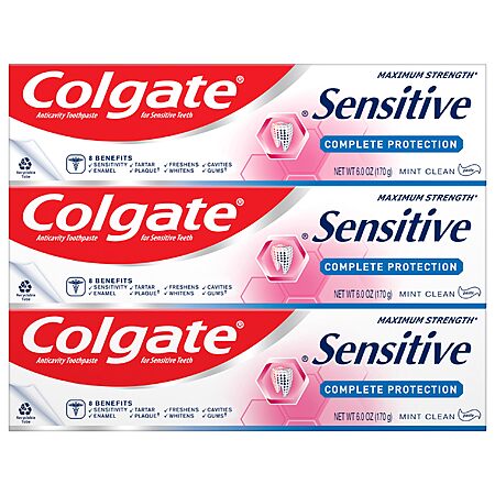 3-Pack 6-Oz. Colgate Sensitive Complete Protection Toothpaste (Mint ...