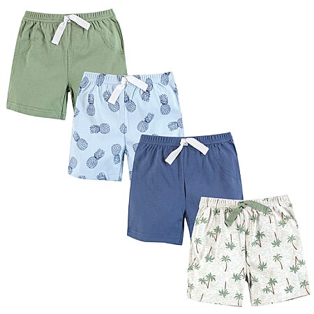 4-Pack Hudson Baby 100% Cotton Unisex Baby and Toddler Shorts (Palm Tree) $8.70