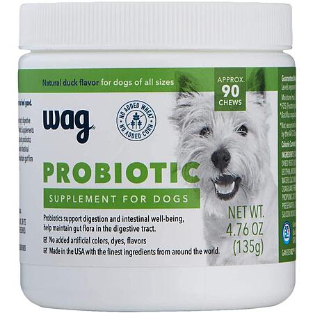 90-Count Amazon Wag Probiotic Supplements Chews for Dogs (Duck) $8.50 w/ Subscribe & Save