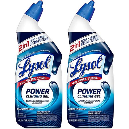 2-Pack 24-Oz Lysol Power Toilet Bowl Cleaner Gel (Atlantic Fresh) $3.44 w/ S&S + Free Shipping w/ Prime or on $35+