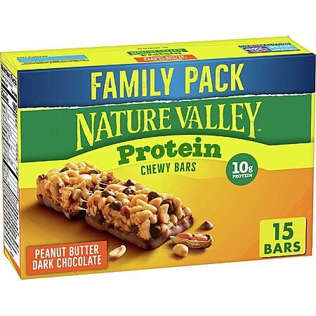 15-Count Nature Valley Protein Chewy Granola Bar Family Pack (Peanut Butter Dark Chocolate) $6.41 ($0.42/ea) w/ S&S + Free S/H w/ Prime or on $35+