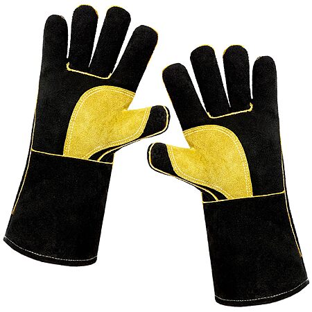 Vluyyv Heat Resistant Long Sleeve Grill Gloves (Black-yellow) $2.99 w/ S&S + Free Shipping w/ Prime or on $35+
