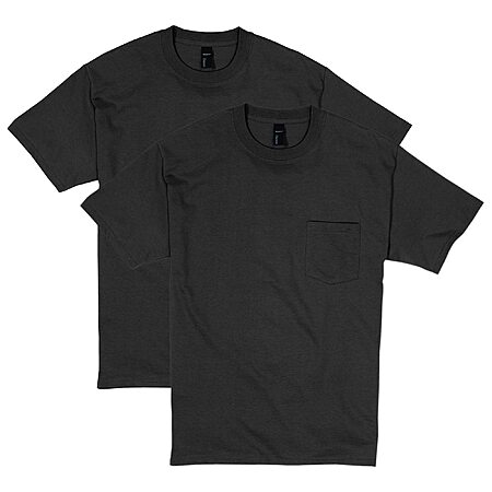 2-Pack Hanes Men's 100% Cotton Heavyweight Pocket T-Shirt (Black) $8.76 + Free Shipping w/ Prime or on $35+