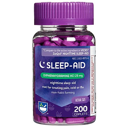 200-Count Rite Aid Natural Sleep Aid Caplets (Diphenhydramine HCl, 25mg) $4 + Free Shipping w/ Prime or on $35+