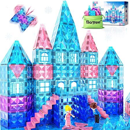 102-Piece Soyee Magnetic Tiles Princess Castle Building Set for Girls $17.99 + Free Shipping w/ Prime or on $35+