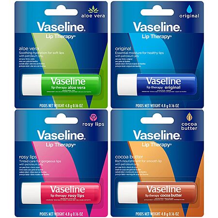 4-Pack Vaseline Lip Balm for $5!