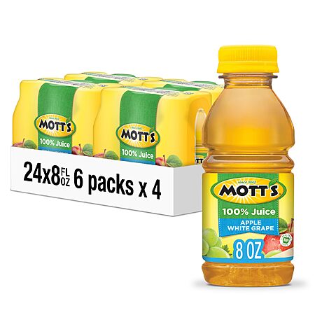 24-Pack 8-Oz Mott's 100% Apple White Grape Juice $9.60 w/ S&S + Free Shipping w/ Prime or on $35+