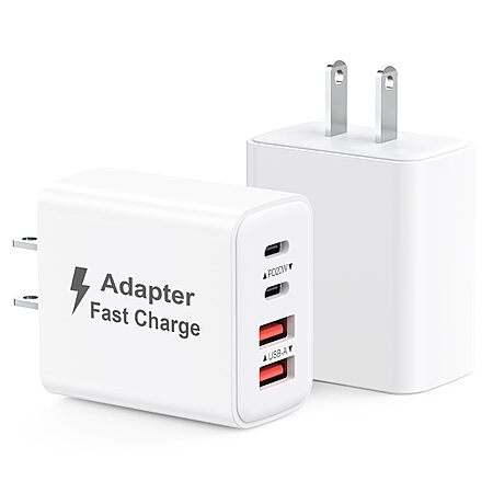 Prime Members: 2-Pack MateStar 4-Port up to 40W USB Wall Chargers w/ 20W USB-C $5 + Free Shipping