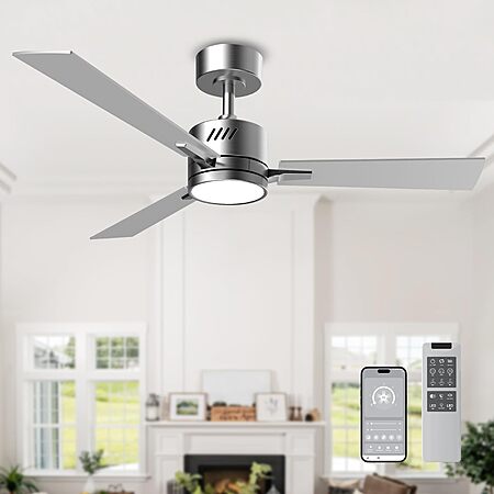 42" AHAWILL Reversable DC Motor Ceiling Fan w/ Light (Silver) $34.99 + Free Shipping w/ Prime or on $35+