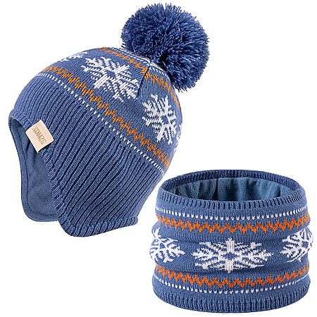 XOMZG Beanie Knit Hat Scarf Set for Toddlers w/ Earflap (Various) $4.99 + Free Shipping w/ Prime or on $35+