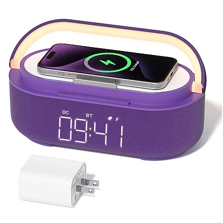 [Prime] 6-in-1 COLSUR Bluetooth Speaker Alarm Clock w/ Wireless Charger $15.33 + Free Shipping