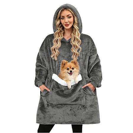 Bupekbee Women's Wearable Hooded Sherpa Blanket Sweatshirt (Select Colors) $15 