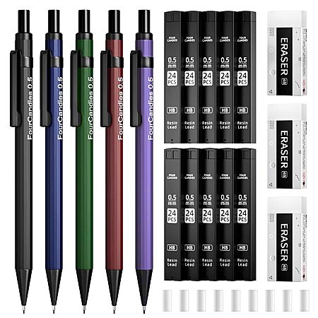 19-Piece Four Candies Metal Mechanical Pencils Set (0.5/0.7mm) $6.59 w/ S&S + Free Shipping w/ Prime or on $35+