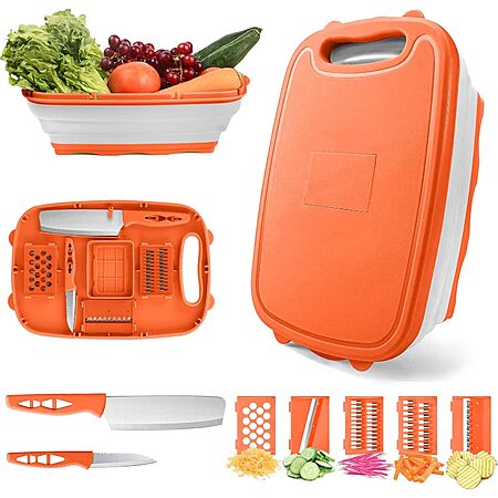 9-In-1 Collapsible Multi Chopping Camping Cutting Board (Various Colors)
