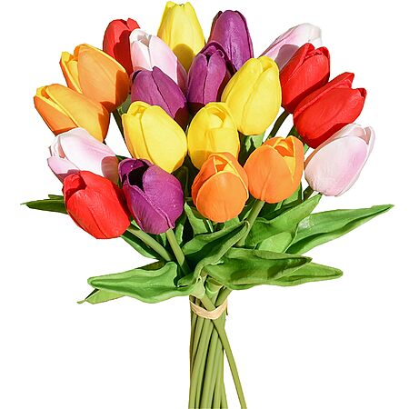 20-Pk Mandy's 13.5" Artificial Multicolor Tulips Flowers Centerpiece