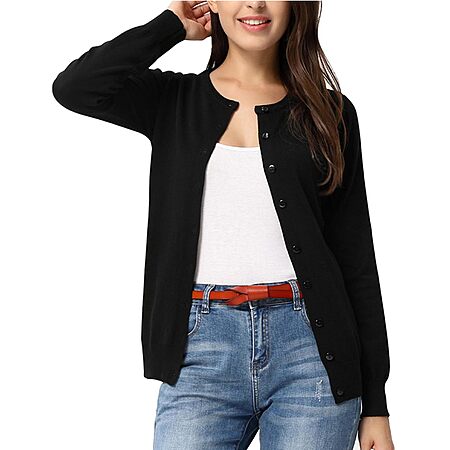 GRACE KARIN Women's Long Sleeve Button Up Cardigan Sweater $7.49 + Free Shipping w/ Prime or on $35+